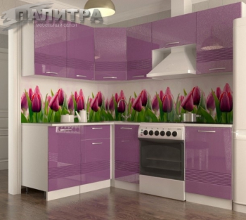 Кухня угловая "Волна Фиолетовый металлик 1600 х 2100"  - Мебельный салон "Палитра"