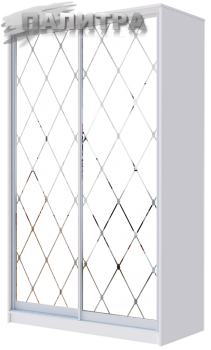 Шкаф - Купе 2-х дверный с зеркалом, пескоструйная обработка - Мебельный салон "Палитра"