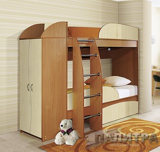 Детская 2 - ух ярусная кровать со шкафом - Мебельный салон "Палитра"